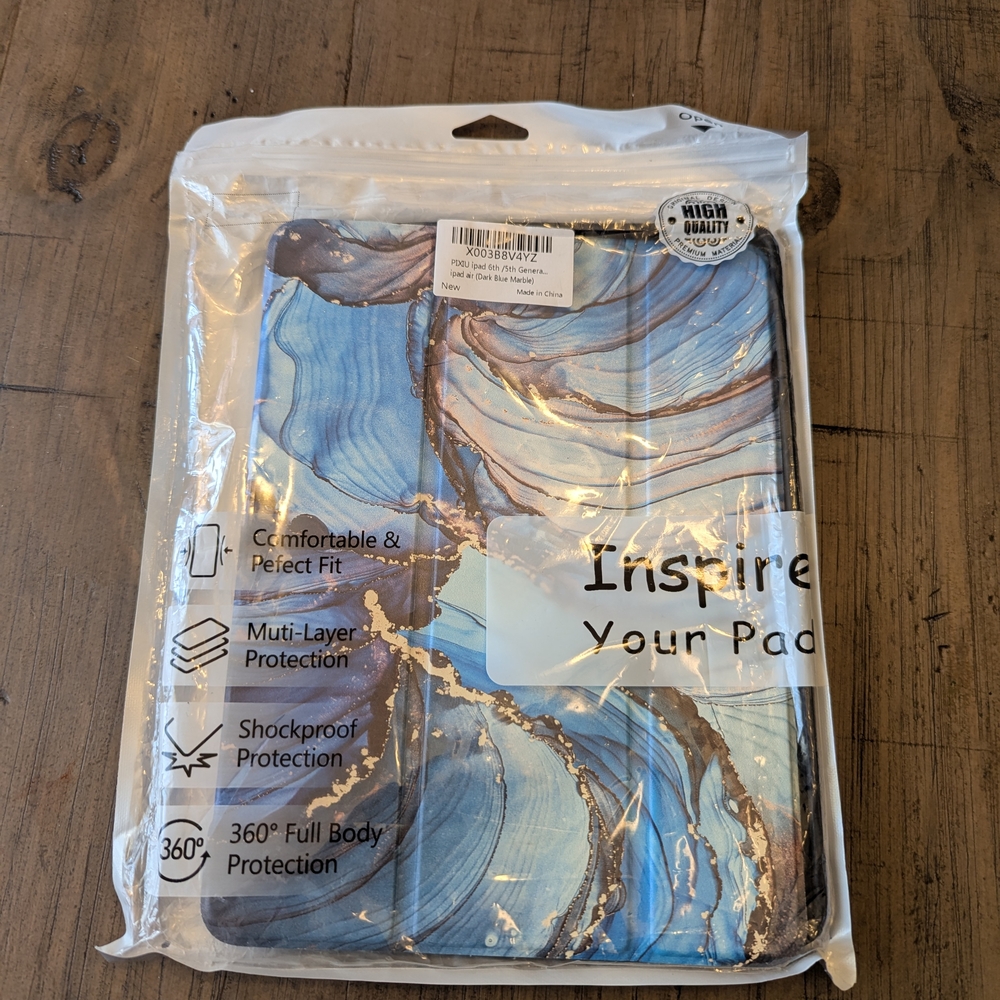 Blue and Brown Marble iPad, 5/6 Generation Case